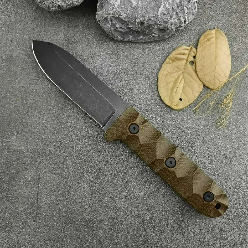 esee Daily Carry Coltello dritto ad alta durezza Acciaio D2, Coltello da tasca portatile EDC da campeggio all'aperto Pratico coltello da taglio