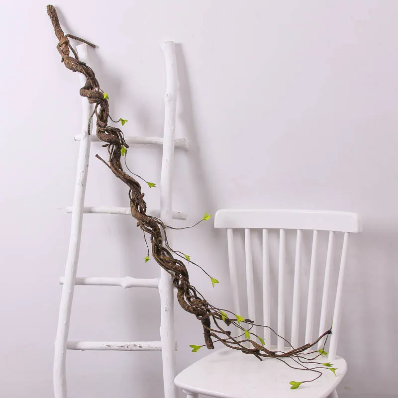 Lebensechte verwelkte Ranke aus künstlichem Schaumstoff, getrocknete Ranke für Wohnzimmerdekoration, 180 cm, gefälschte hängende Ranke, ländliche Gartenparty-Dekoration im Freien – Detail 4