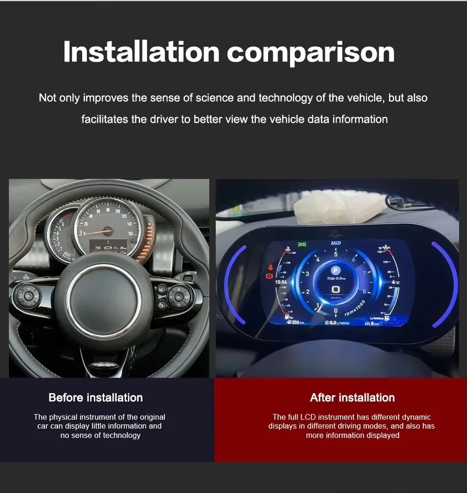 Car LCD Digital Cluster Virtual Cockpit SpeedMeter Dash for BMW NEW MINI  COOPER 2014-2023 Crystal  Instrument Screen Panel Unit