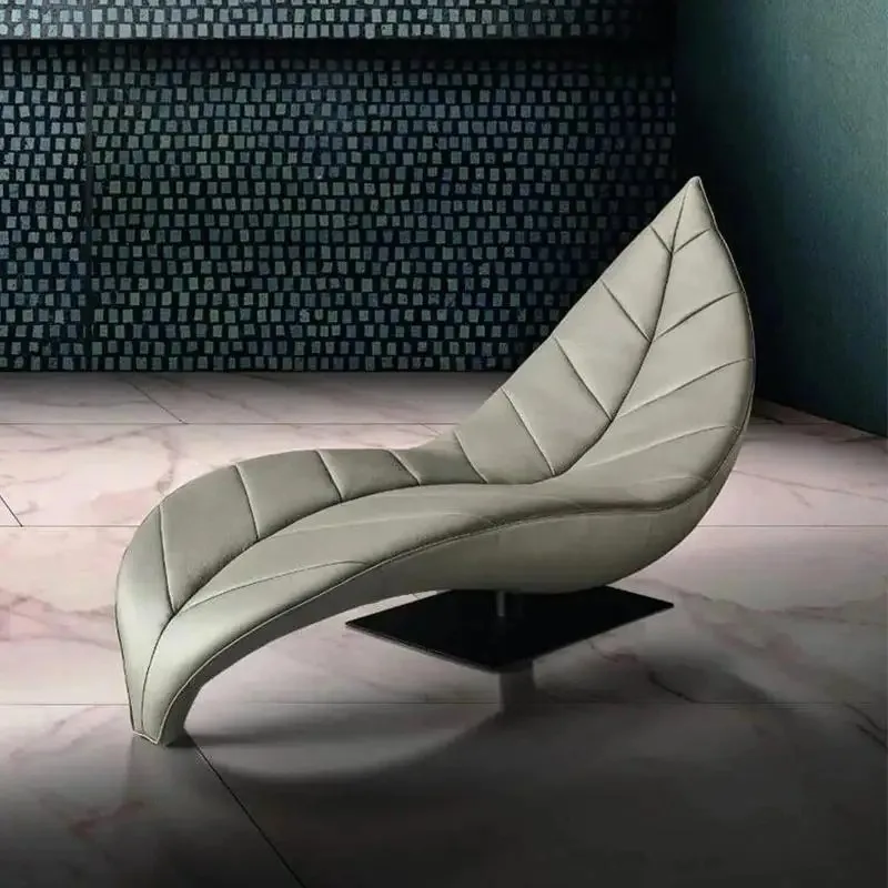 

Nordic modern simple light luxury lazy chair creative leaf modeling single recliner villa living room balcony leisure chair