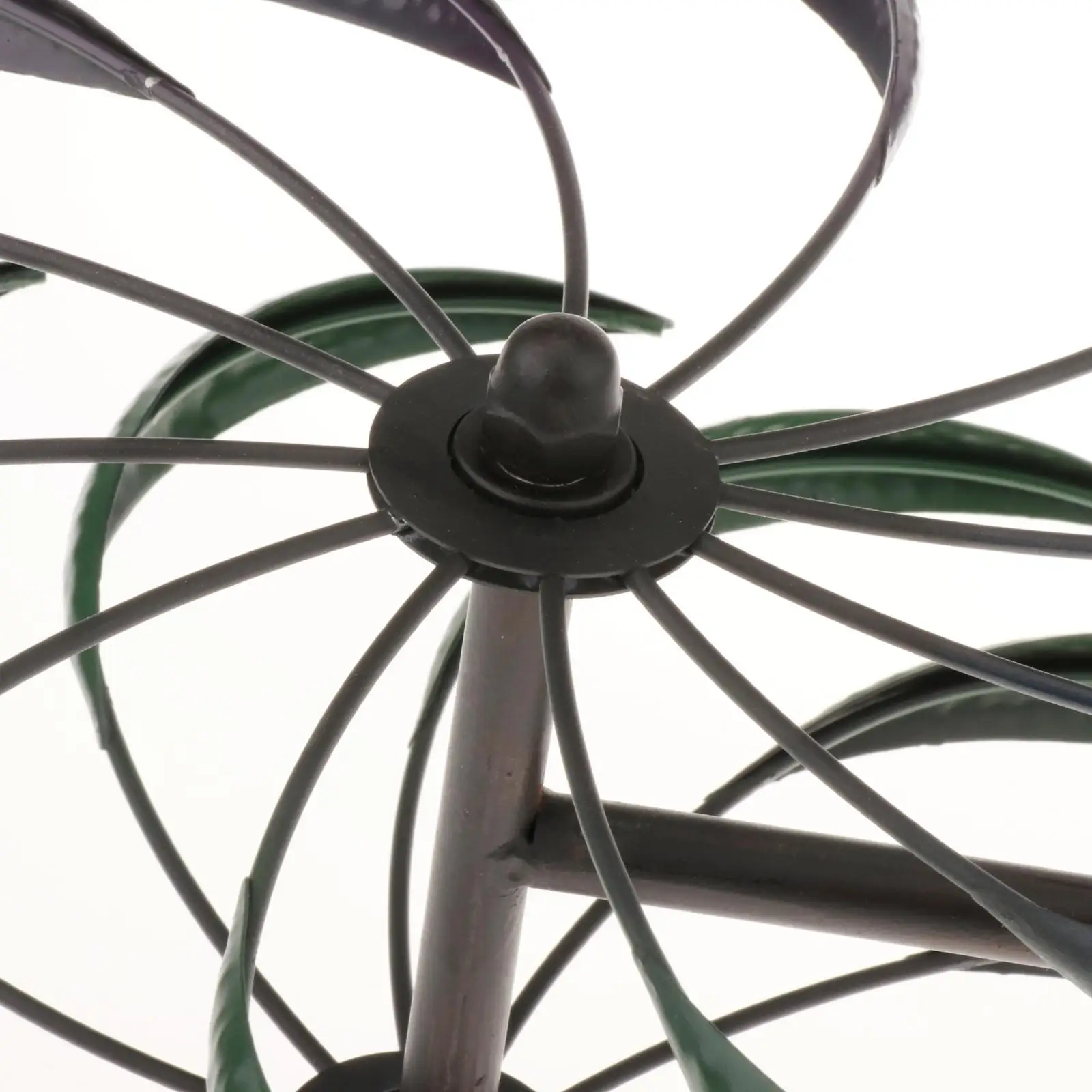 Wrought Iron Windmill Spinner for Lawn Garden Patio Yard Decor with 3 Section Support Poles