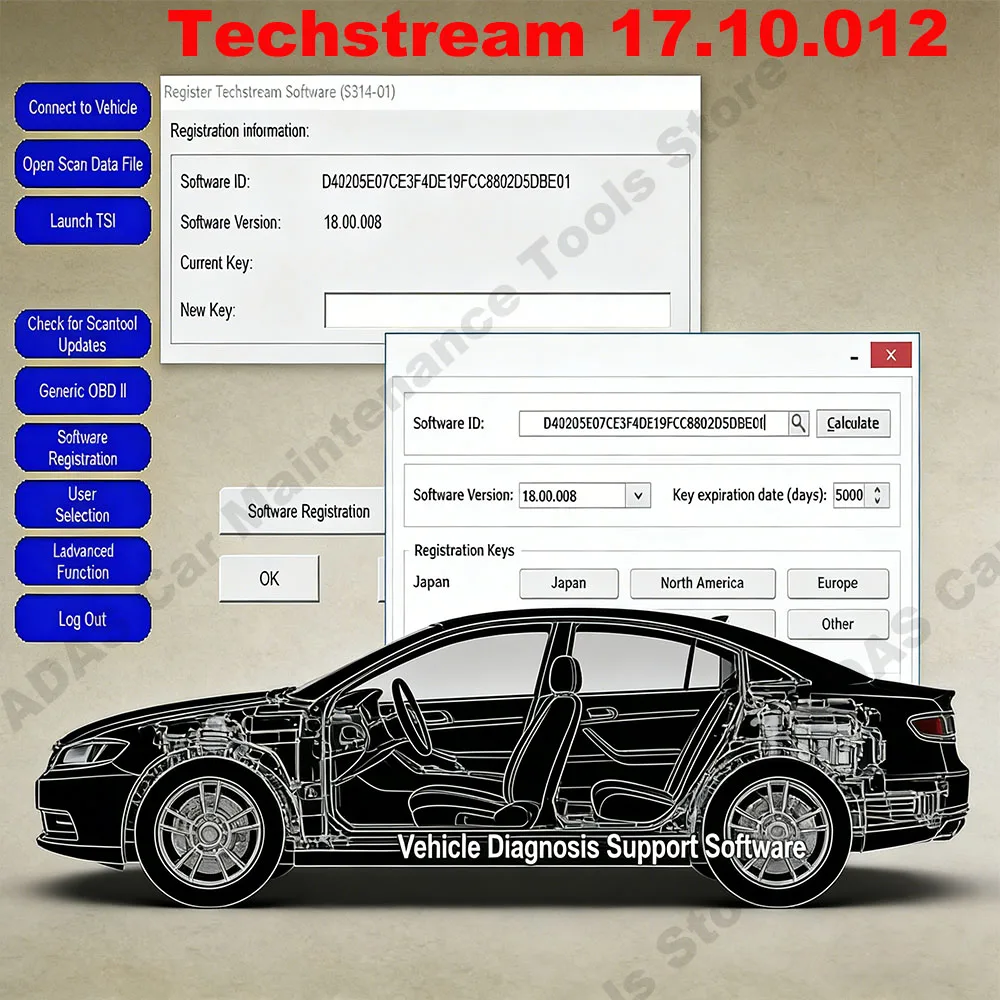 

MINI VCI Techstream 17.10.012: Диагностика, кодирование и сканирование ЭБУ/ECM автомобиля, сканер OTC