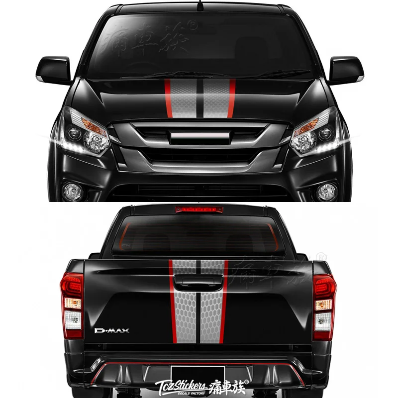 

Car sticker FOR Isuzu D-max Dmax engine hood rear end modification fashionable off-road sports Decal film accessories