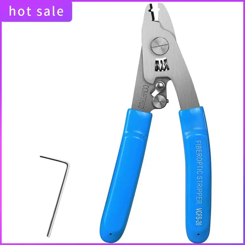 

ELEC-Stainless Steel Three-Port Fiber Stripping Pliers FTTH Tool Fiber Optic Wire Stripper