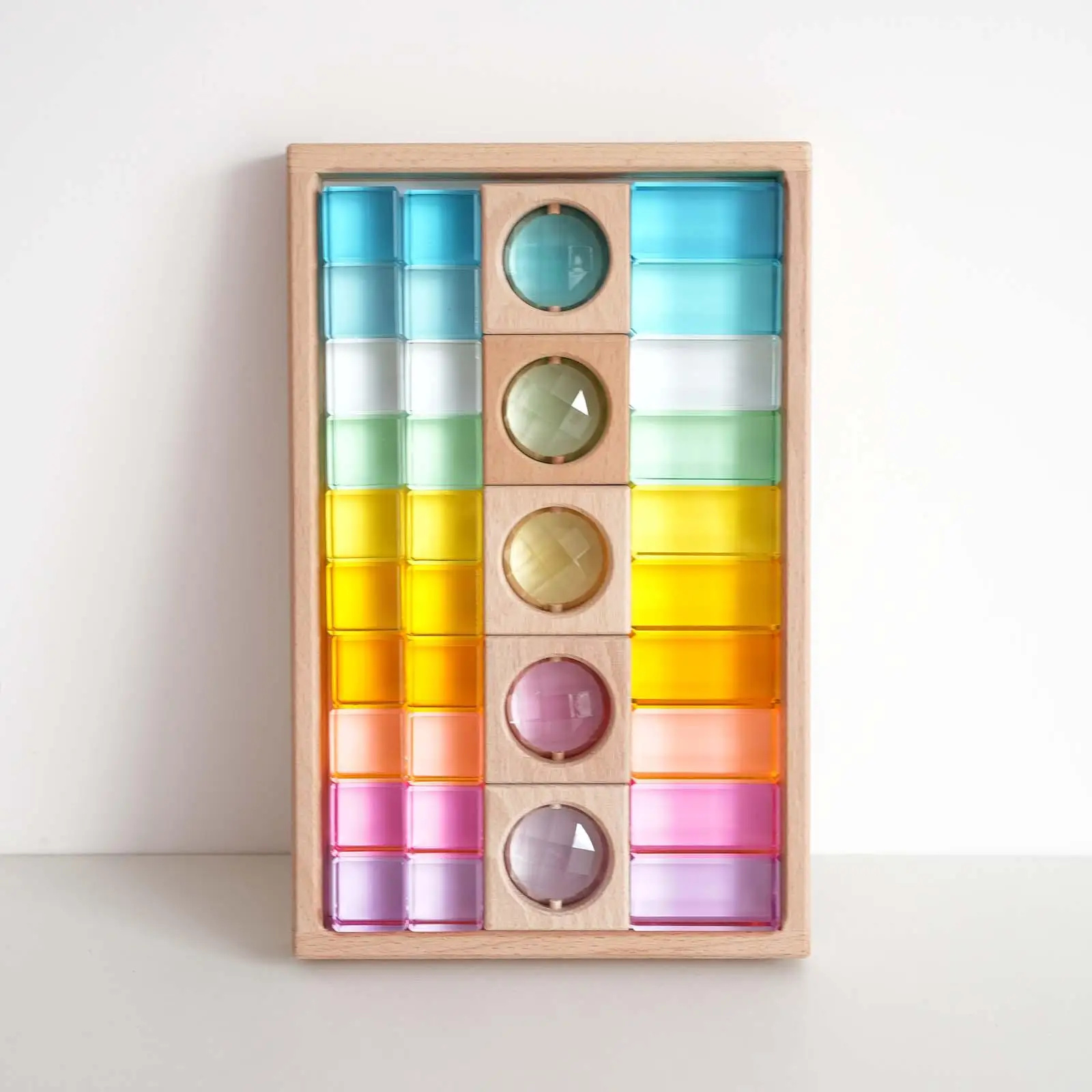 

Rainbow Building Blocks Set Sensory Training Toys Stacking Toy Building Blocks