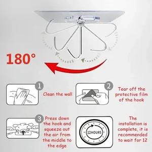 Ceket kancaları duvar, kendinden yapışkanlı, şeffaf, Raf, ağır hizmet tipi, Fincan Enayi mutfak, banyo ve güçlü bir kapı, 10 adet, 20 adet, Duvara 6 büyük satış vantuzu-no 2