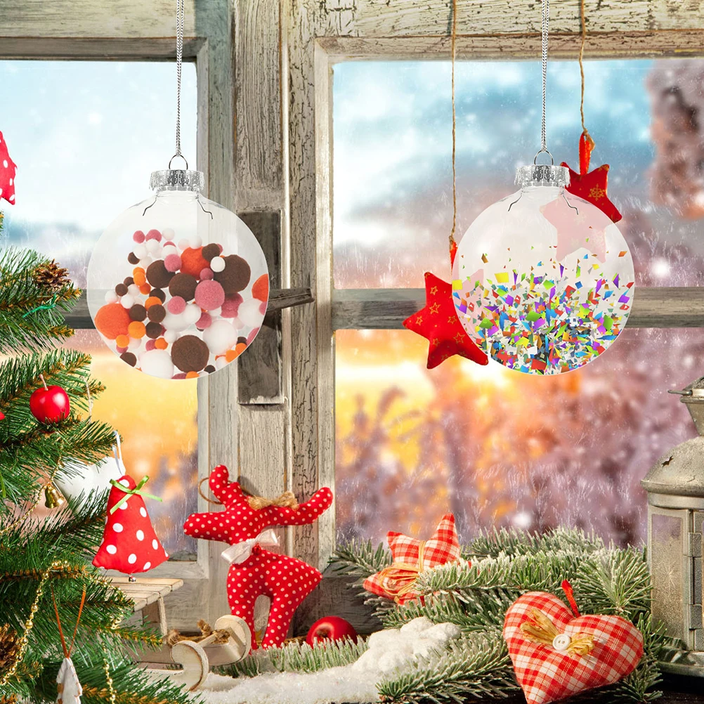 

36Pcs Clear Flat Xmas Tree Ball Ornaments Transparent Hanging Decorations Christmas Tree Xmas Party Decor Supplies