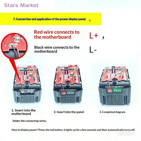 New 1Pcs Li-battery Protection Board 21V 7MOS For Electric Tools With Balancing Circuit And Temperature Protection