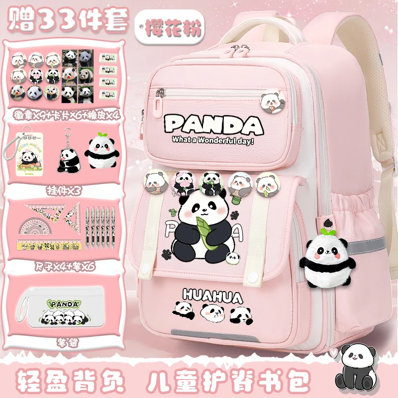 Cute Panda Backpack Girl 2025 New Sanrio Backpack Fashion Print Youth Large Capacity Children School Backpack