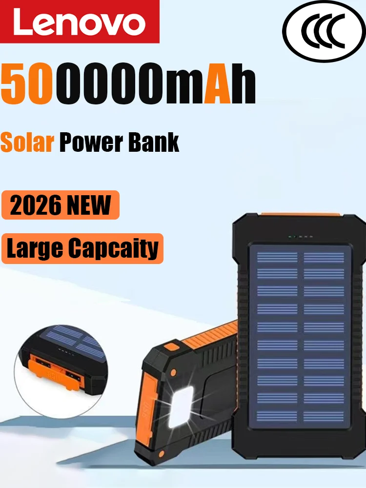 Zonne-energiebank 500000 mAh Powerbank met ultragrote capaciteit Supersnel opladen Draagbare mobiele kracht Zaklamp Externe batterij - afbeelding 2