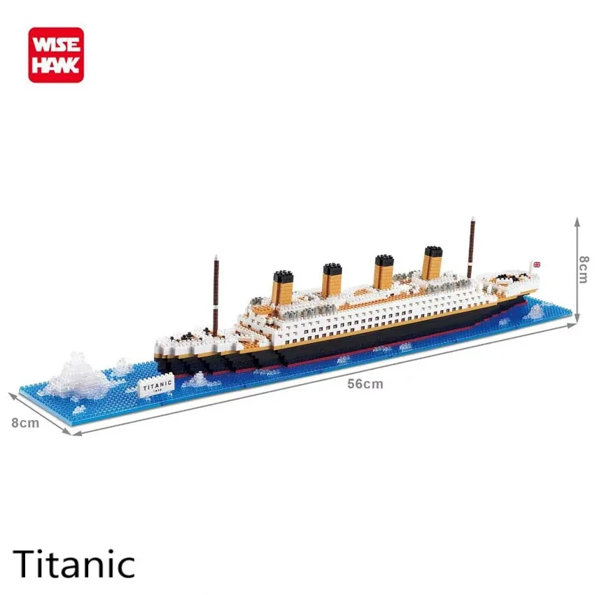 Mini bloques de construcción de arquitectura de Nueva York y Londres, barco Titanic RMS, partículas de diamante, ladrillo en miniatura DIY, juguetes educativos para niños