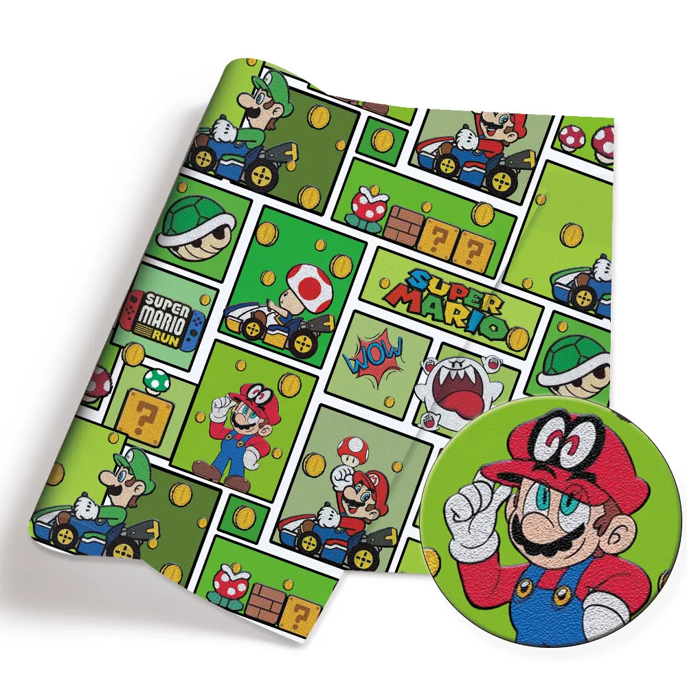 Mario Polyester cotton Cartoon Fabric140*50cm Handmade Sewing Patchwork Quilting Baby Dress Home Sheet Printed Fabric Sewing