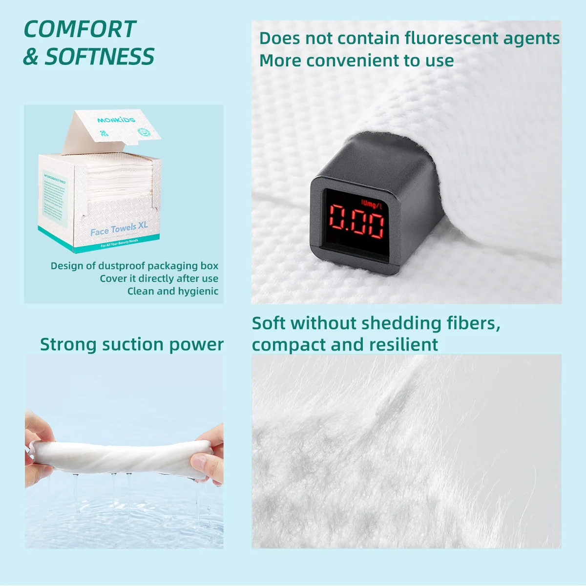 Полотенце для лица, 50 шт., утолщенное, впитывающее, нежное и не раздражающее, можно использовать для чистки лица и снятия макияжа.