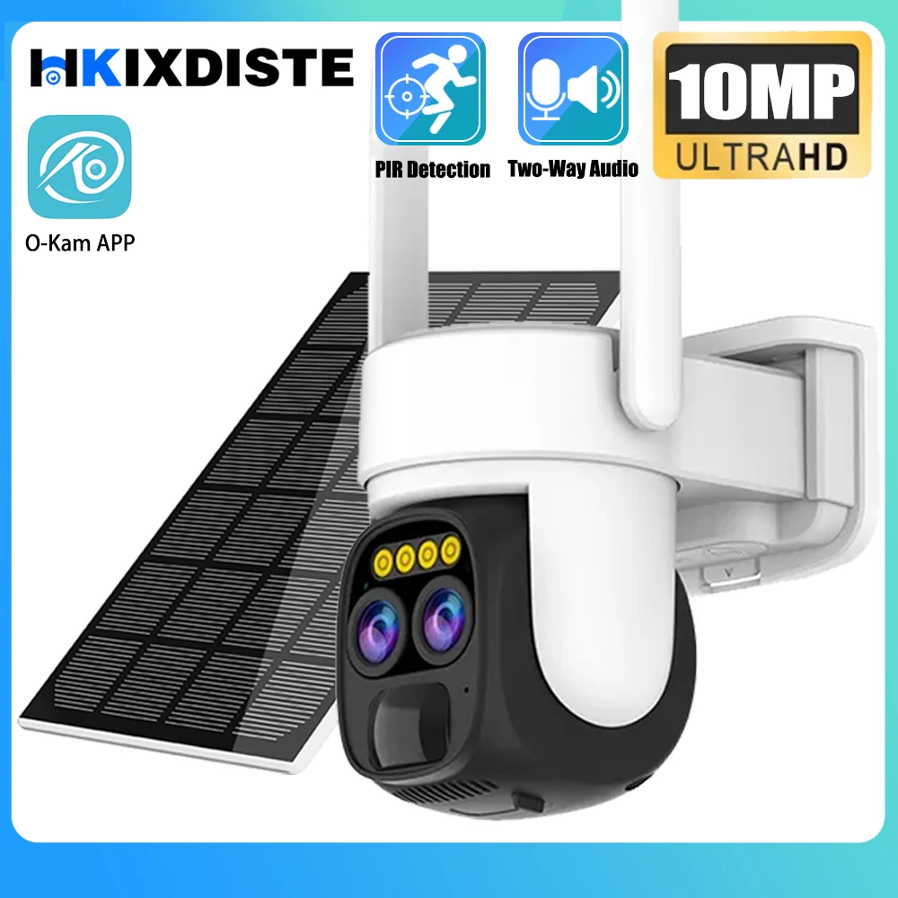 

O-Kam App Smart Solar 10X Zoom WIFI Security Cameras With Solar Panels 10MP 5K HD Color Night Vision PTZ Surveillance IP Camera