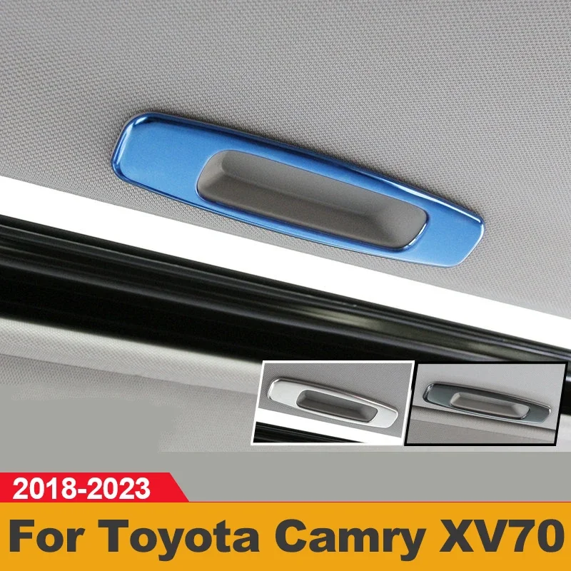 Stainless Steel Car Inner Sunroof Handle Cover Frame Case Trim Sticker Accessories For Toyota Camry XV70 2018-2021 2022 2023