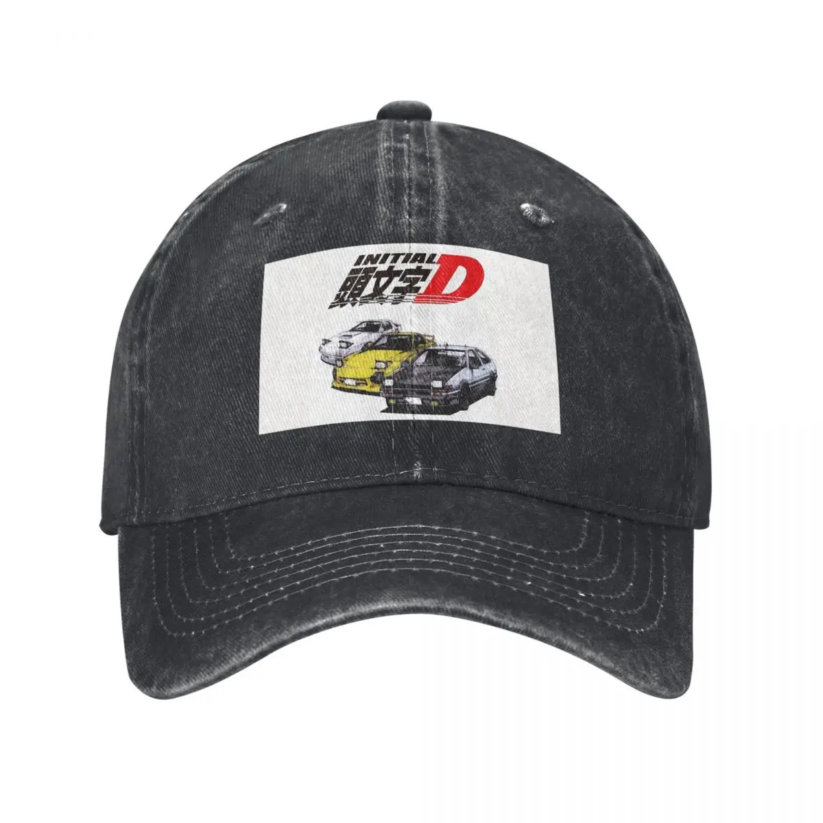 Initial D Neon Ae86 (8) Baseball Caps Fashion Denim Hats Outdoor Adjustable Casquette Sports Baseball Cowboy Hat for Unisex