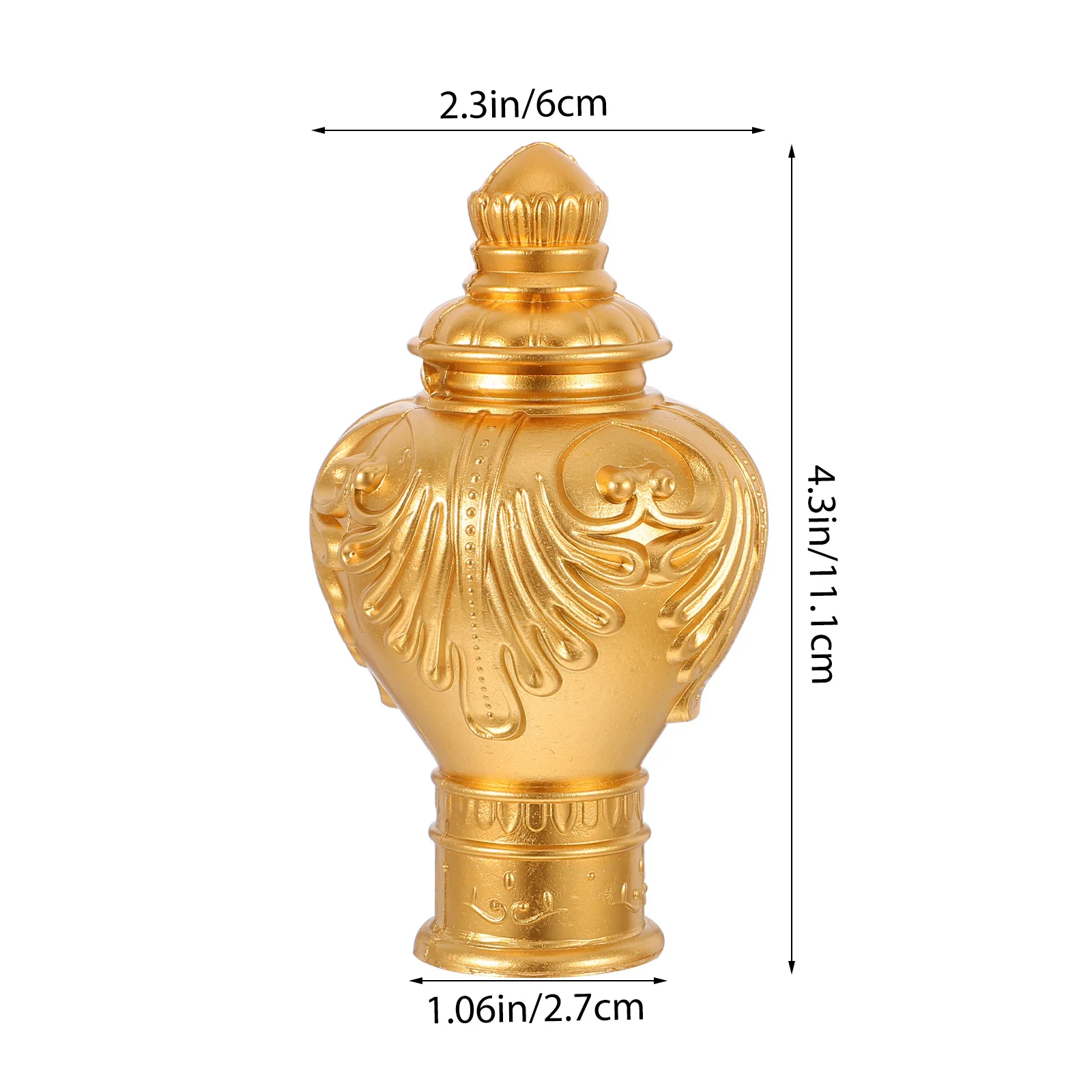 10 قطعة قضيب الستارة على الطراز الروماني الذهبي Finials 26-28 مللي متر قطر سهل التركيب نهايات زخرفية أنيقة لديكور المنزل