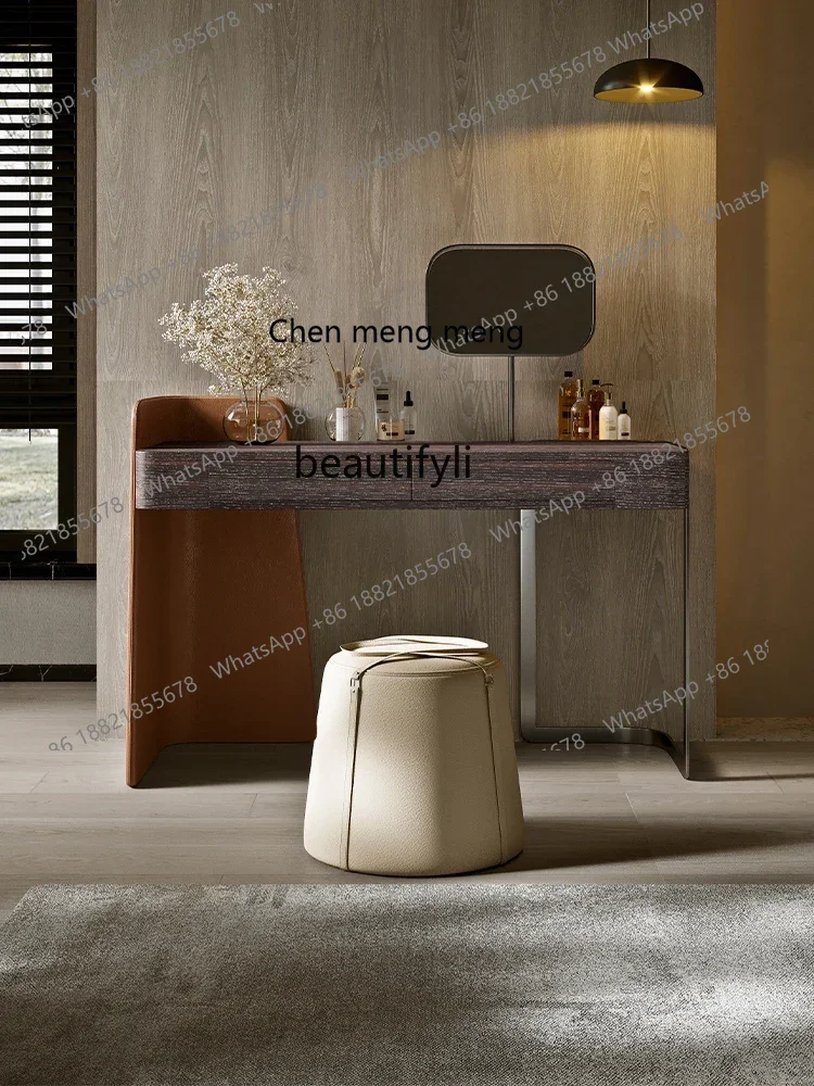 

ss7304 Italian Minimalist Dressing Table Bedroom Minimalist Designer High-End Affordable Luxury Makeup Table Smoky Color 2023 Ne