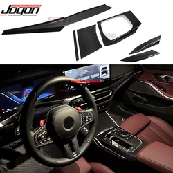 For BMW New 2 Series G42 2023 220d 220i 230i M240i Facelift Car Dashboard Trim Center Console Cover Gear Panel Real Carbon Fiber