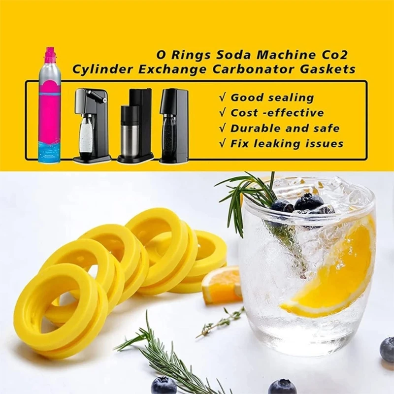 10 Stuks/set O Ringen Machine Co2 Cilinder Uitwisseling Carbonators Pakkingen Ringen Voor Maker & Roze Cilinder