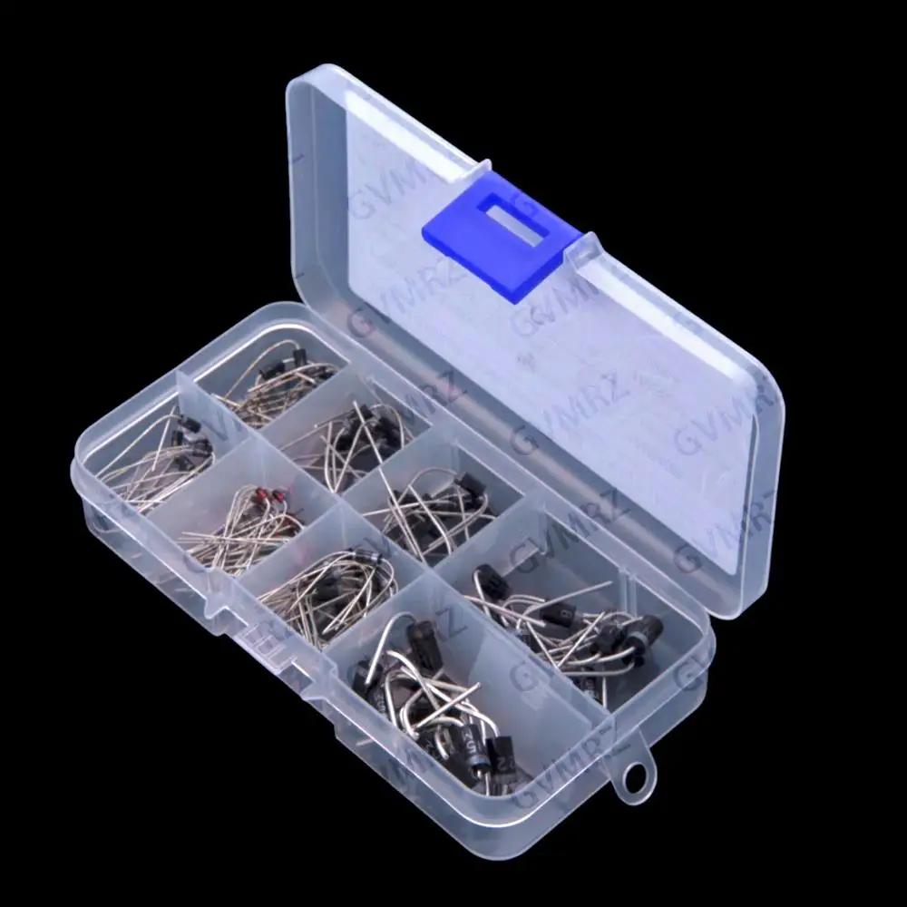8Values 1N5399 1N5408  100PCS Diode Assorted KIT FR107 FR207 1N5399 1N5408 1N5819 1N4148 1N4007 1N5822 kit