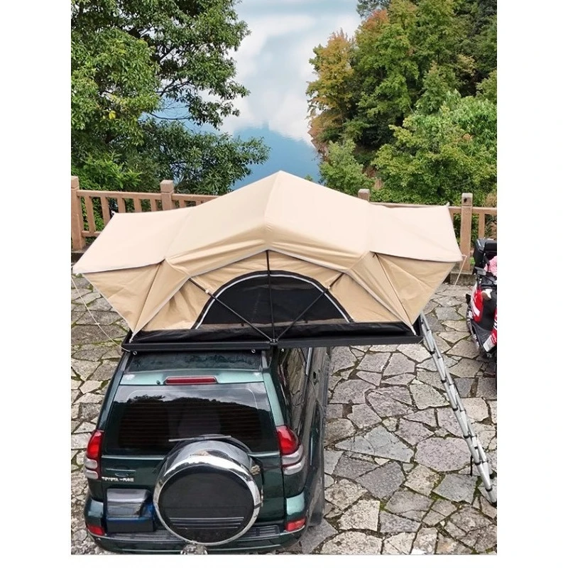 Aluminum alloy hard shell ultra-thin roof tent, off-road vehicle car rollover folding roof tent