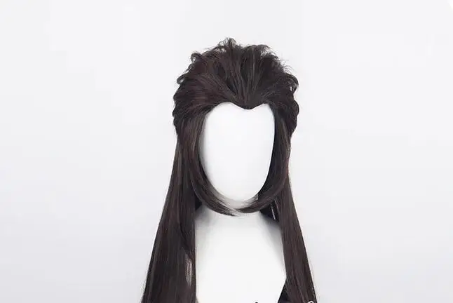 70cm Long Slicked-back Brown Mixed Heat Resistant Hair Cosplay Costume Wig + Wig Cap