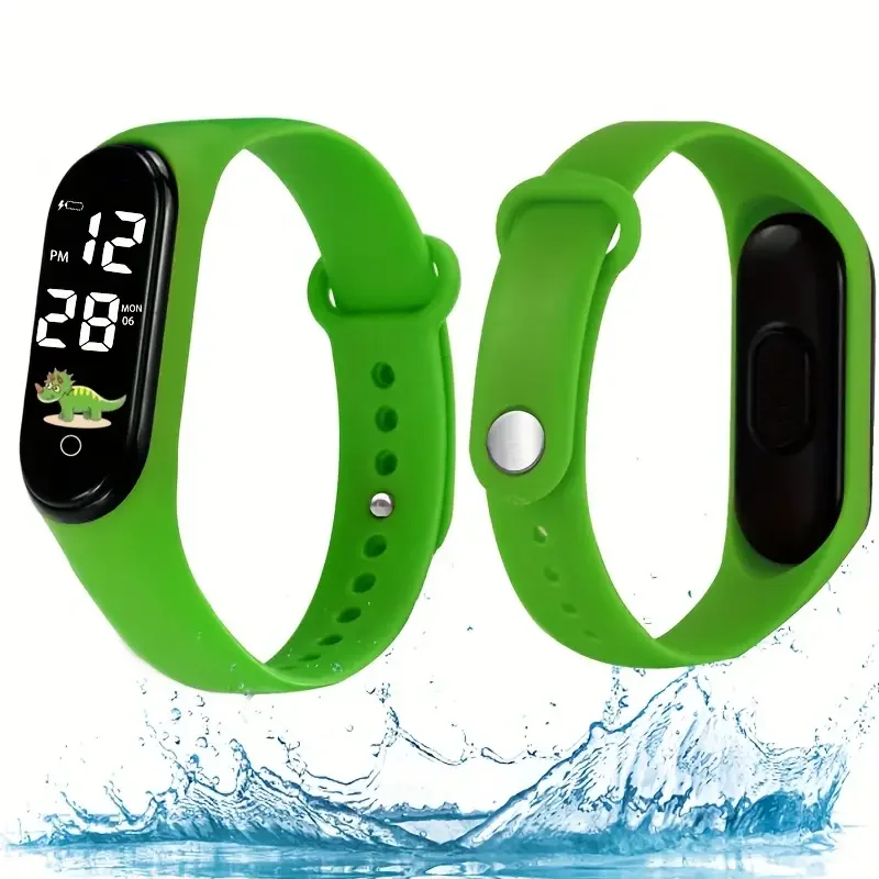 Impermeável Sports LED Watch para crianças, Pulseira eletrônica de silicone, Relógios digitais, Presentes para crianças, Ao ar livre, Criança