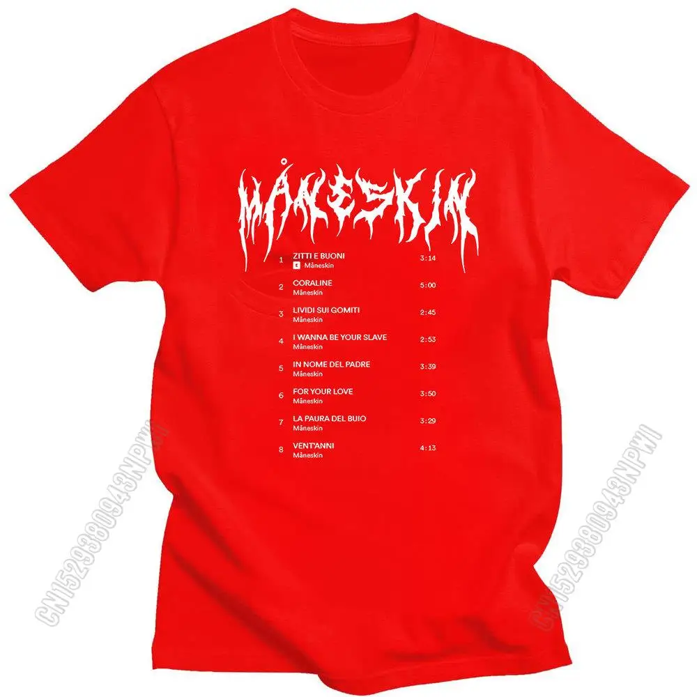 New Style Maneskin Band Print Fashion T-Shirts Hipster Style T-Shirt Male Fashion Tee Top Couple Daily Cotton Wears