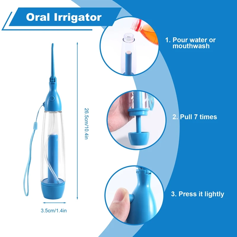 New Portable Oral Irrigator Clean The Mouth Wash Your Tooth Water Irrigation Manual Water  Flosser No Electricity Abs