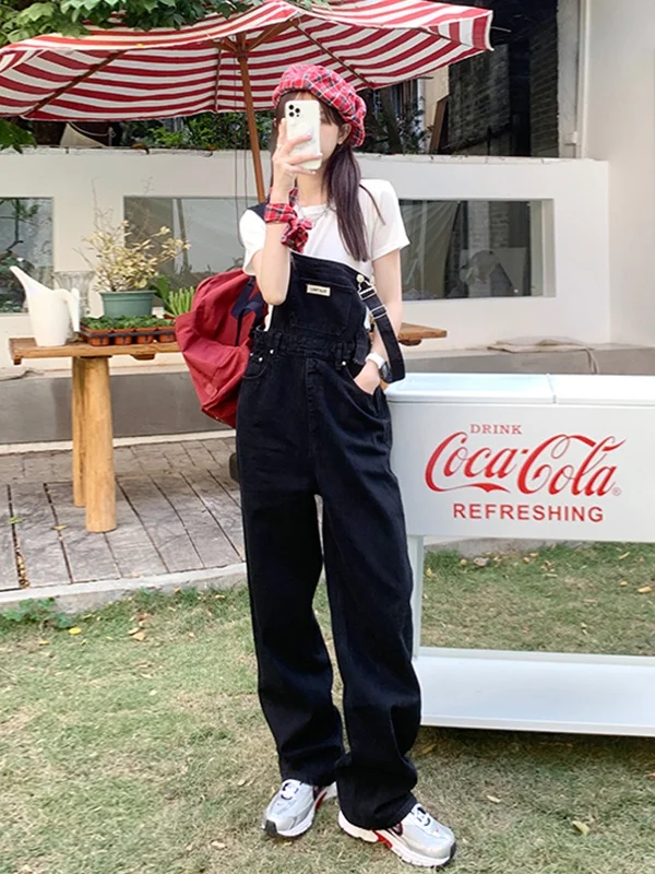 

Джинсовый комбинезон для похудения, женский, модный, весна-осень, с высокой талией, прямые штанины, большие размеры, для полных женщин