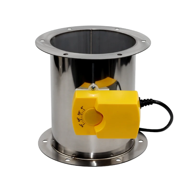 201 stainless steel 304 electric air valve three angle control valve round three speed air volume control valve