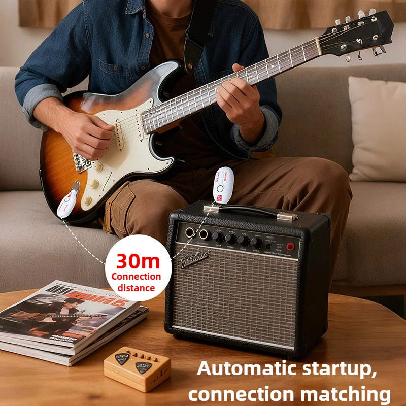 2.4GHZ Guitar Wireless Transceiver Portable Audio Amplifier Electric Guitars Bass Keyboard Amplifier Musical Instruments Parts