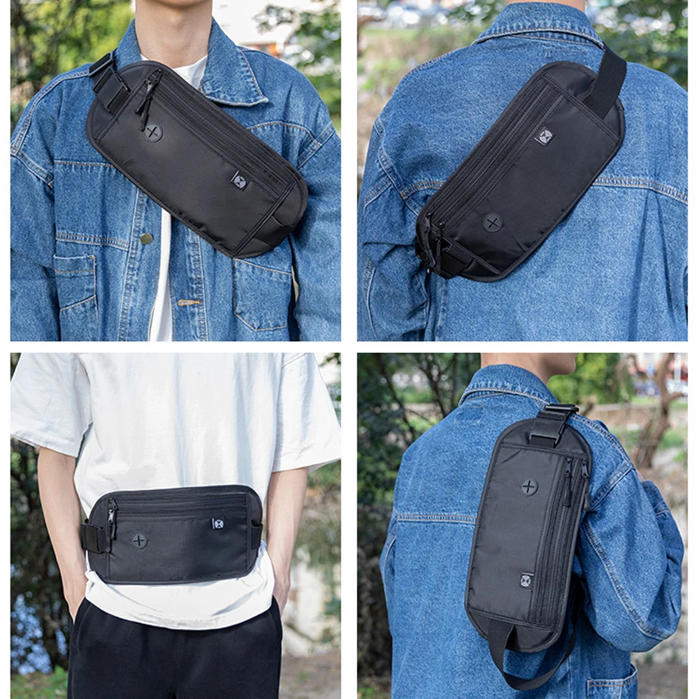 

New Anti Theft Hidden Fanny Pack for Passport and Credit Cards Water Repellent Travel Pouch with Adjustable Waist and Zippers