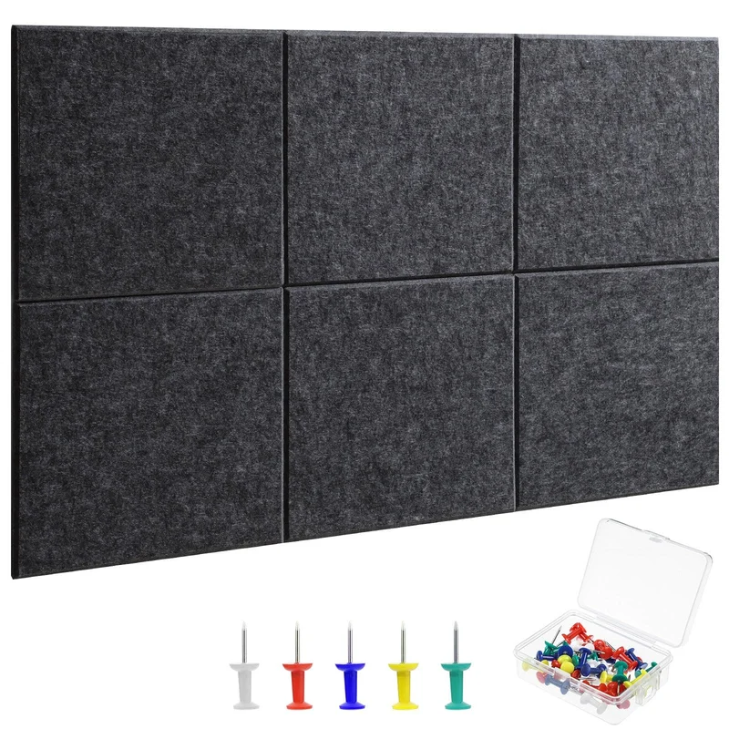 Gray Large Felt Cork Pin Note Bulletin Boards Wall Tiles Soundproof Acoustic Panel Wallpaper for Home Office Ceiling Decorative