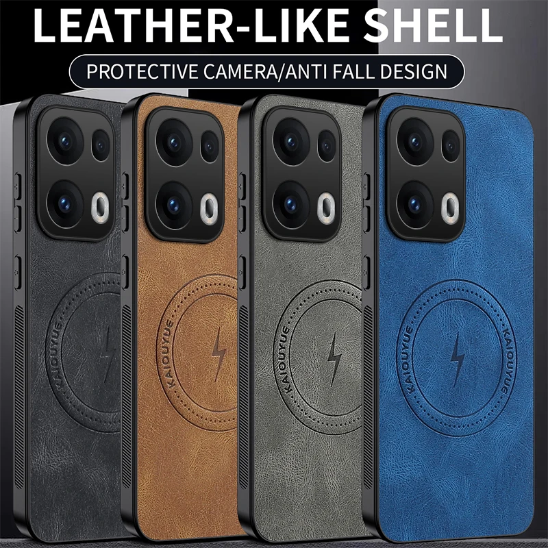 For Oppo Reno13 Pro/Oppo Reno13 F/Reno13Pro Case Simple Stylish Magnetic Suction Luxury PU Leather Skin-friendly Anti-drop Cover
