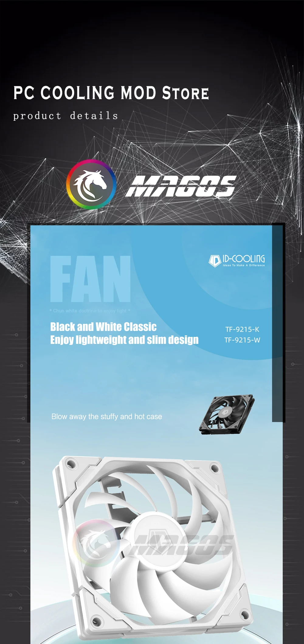 コンピュータケースファン 9 センチメートル RGB PWM 冷却スリムファン