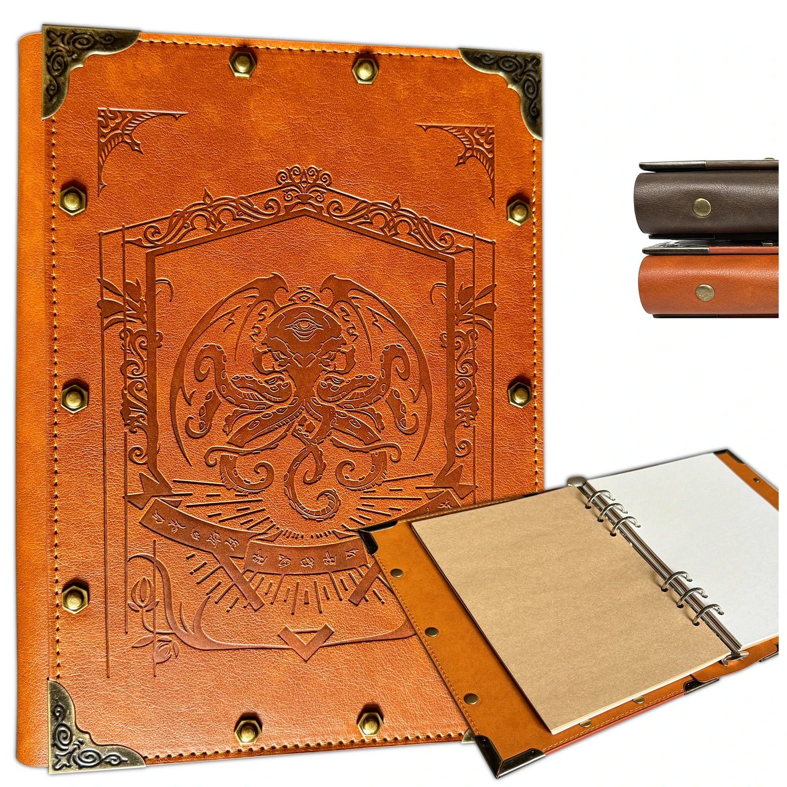 DND Notebook Journal Refillable Binder - A5 Story Forge 400 Pages (200 Sheets) with Breathtaking 3D Dragons Design - Perfect for