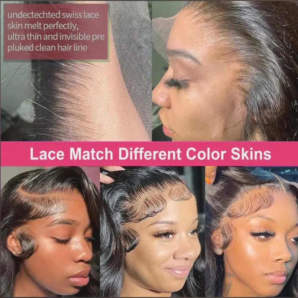 36in 5x5 HD Lace Closure Wigs 250% Body Wave Wigs Human Hair Remy Brazilian 13x6 Transparent Lace Frontal Wig Hair 100% image 5