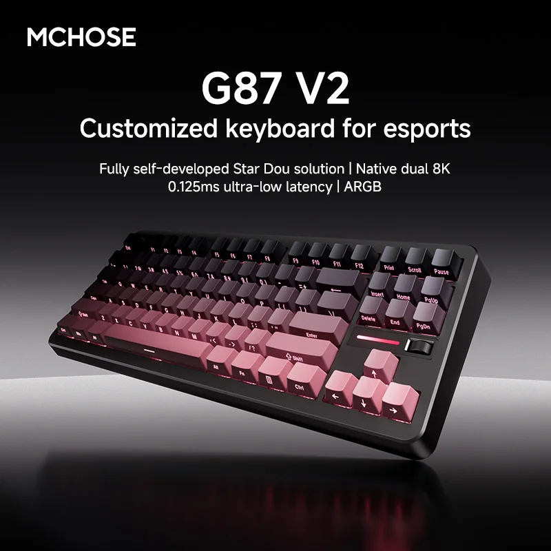 MCHOSE G87 V2 Mechanical Keyboard 87 Keys Layout Dual 8K Low Delay Wireless Keyboard Customize PC Esports Laptop Gaming Keyboard