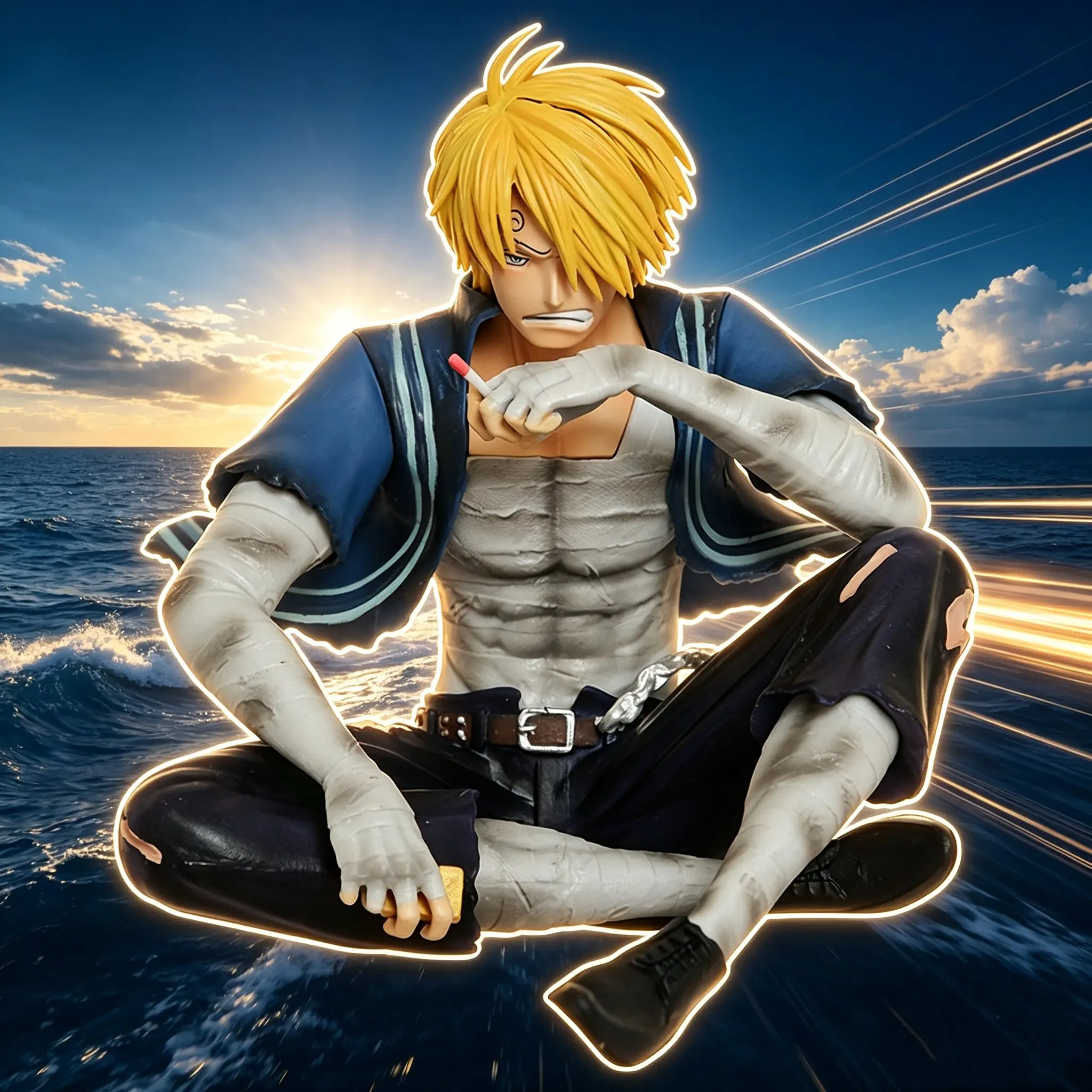 13cm One Piece Sanji Figures Battle Damage Lust Action Figures PVC Model Statue Collection Desktop Deoration Birthday Toys Gift