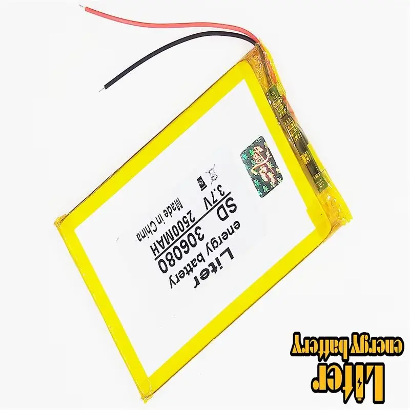 best battery brand Size 306080 3.7V 2500mah Lithium polymer Battery with Protection Board For 306082 MP4 GPS Digital Camera