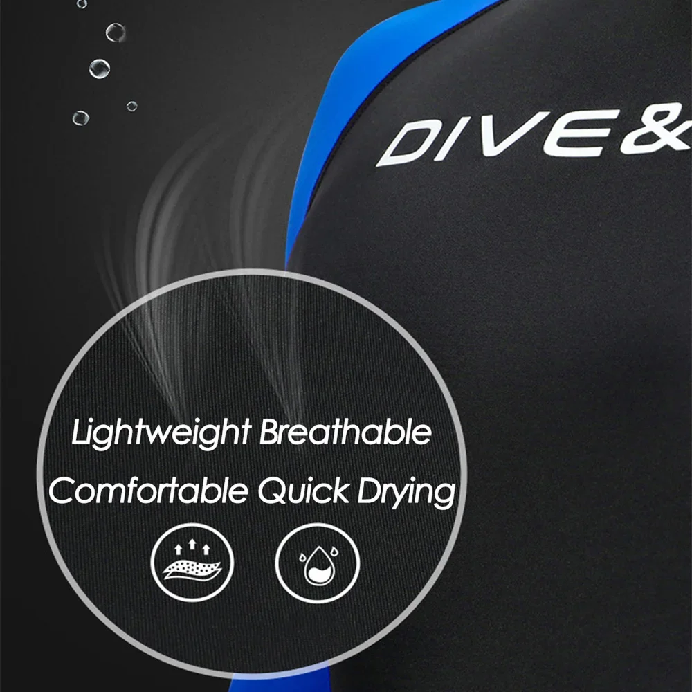 Summer Men\'s Long-sleeved One-piece Swimsuit Lightweight Breathable Beach Surfing Swimming Sunscreen Quick-drying Clothes