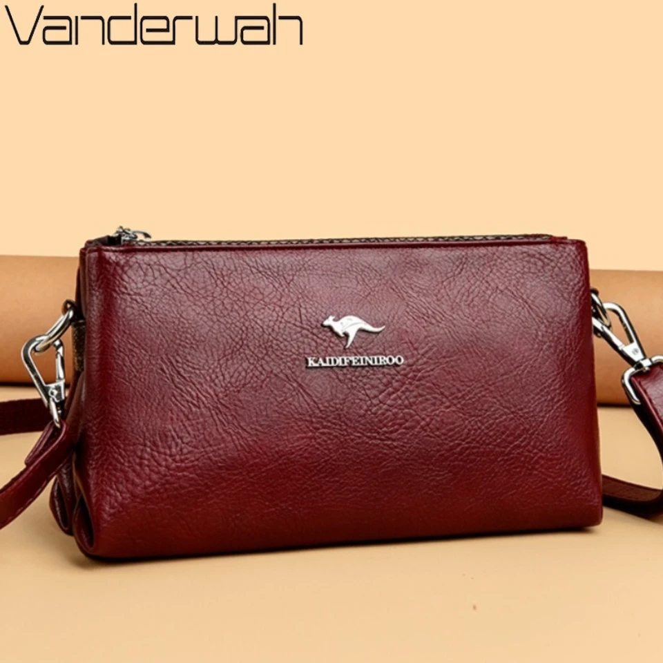 

High Quality Pu Leather Shoulder Crossbody Bags for Women Mother 2025 Luxury Handbags Women Messenger Hand Bag Two Layers Tote
