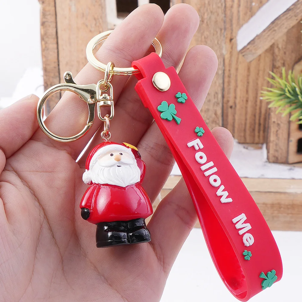 

Santa Keychain Cartoon Claus Key Fob Cute Xmas Tree Keyring for Merry Christmas Decoration Phone Backpack Purse Pendanrt Jewelry