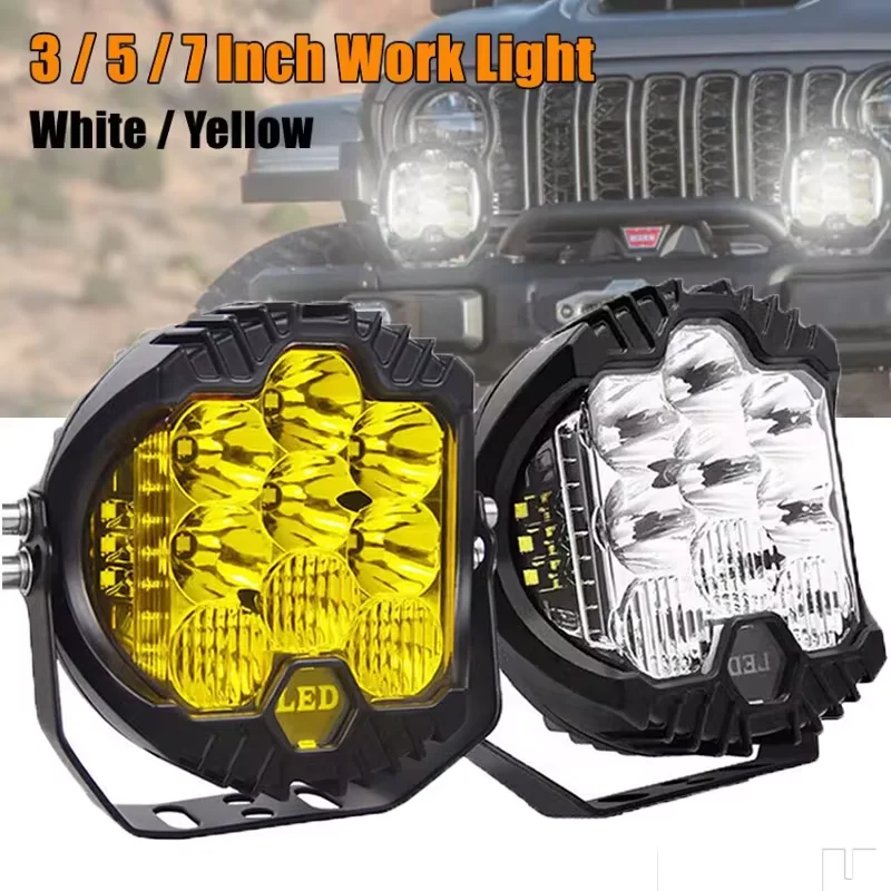 

5 Inch Three Side illuminated Work Lights For Jeep Wrangler Truck LED Headlights Modified For Off-road Vehicles 3 Inch 2PCS 110W