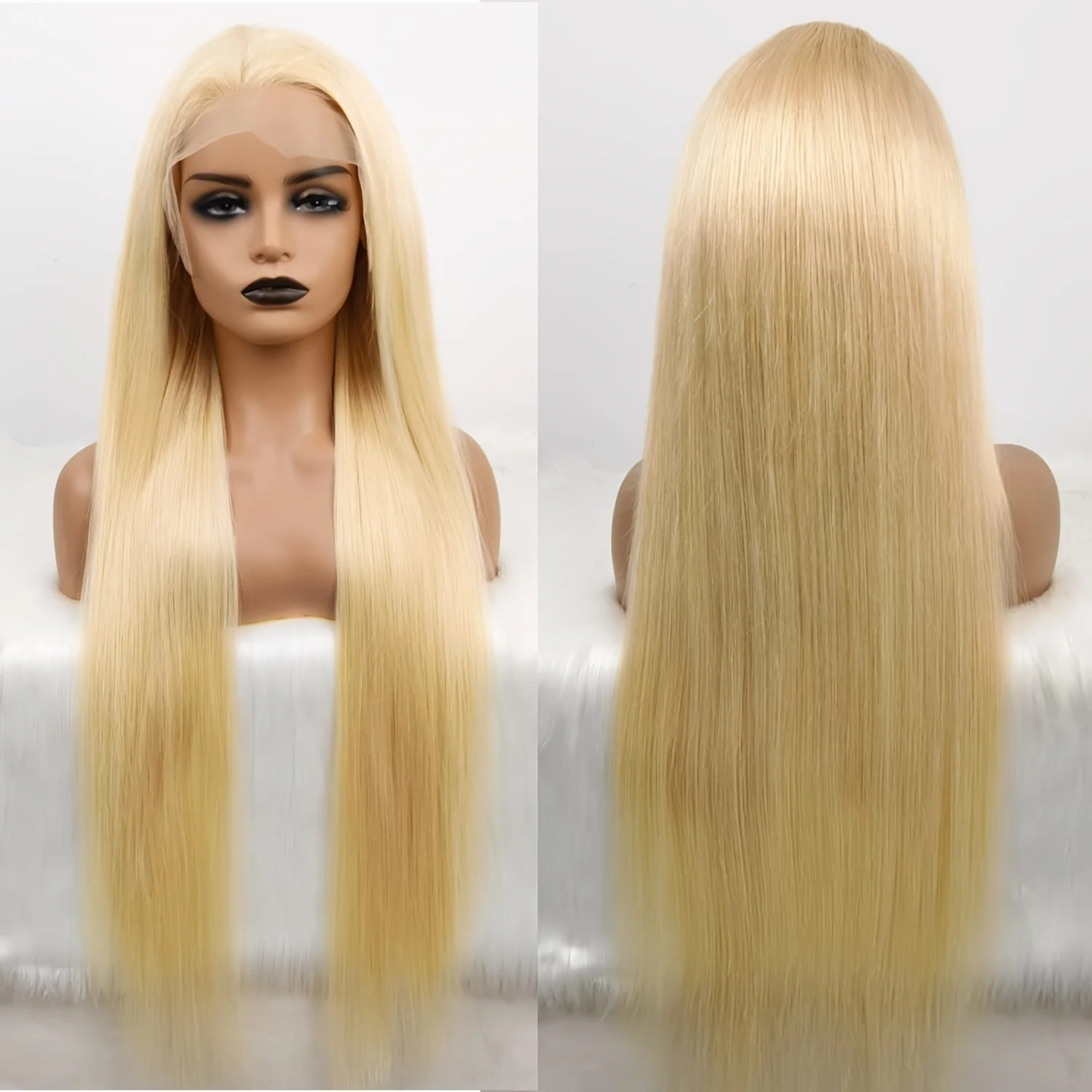 613 Wig Rambut Manusia Pirang 13X6 Wig Rambut Manusia Renda Depan Wig Lurus Rambut Manusia Wig Rambut Manusia Tanpa Lem dengan Rambut Bayi