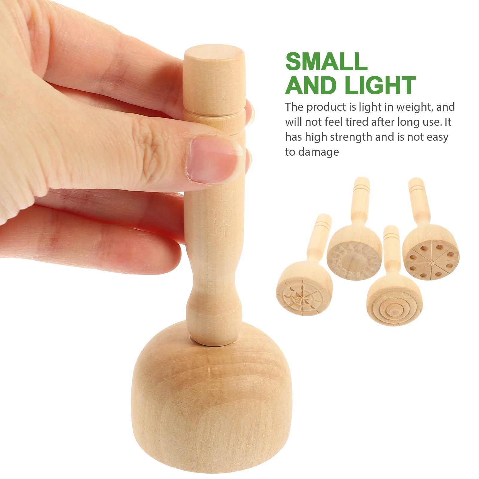 

4Pcs Wooden Clay Stamps Strong Clay Molding Tools for Kids Imagination Development Craft Making Stamps Set Decorative Design