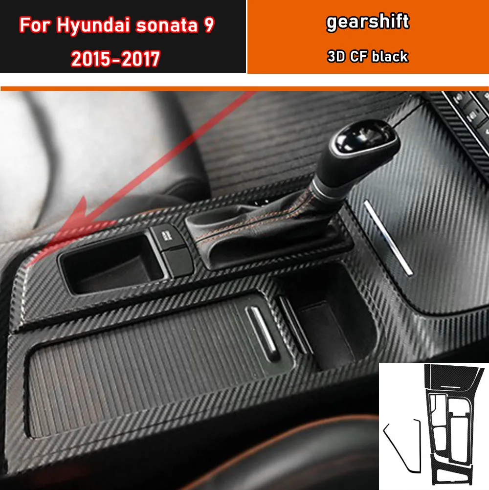 

Car Interior Sticker Gear Box Protective Film For Hyundai sonata 9 2015-2017 Car Gear Panel Sticker Carbon Fiber Black
