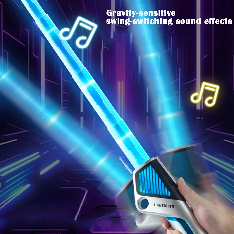 Lightsaber Laser Sword Toy Retractable Finger Rotating 12 Color Change Luminous Soundfonts Force FX FOC Blaster Toys for Childre